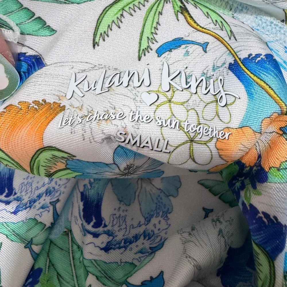 Kulani Kinis Blue Crush Bind Cheeky Swim Short BOT250-BLCR-S Small